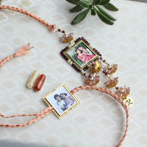 BeAbhika Photo Frame Bhai Bhabhi Rakhi Combo Set Designer Unique Rakshabandhan Rakhi Lumba Available In India At Best Price COD Express Shipping Send Rakhi Lumba To Abroad Personalised Initial Name Letter Customised Photoframe