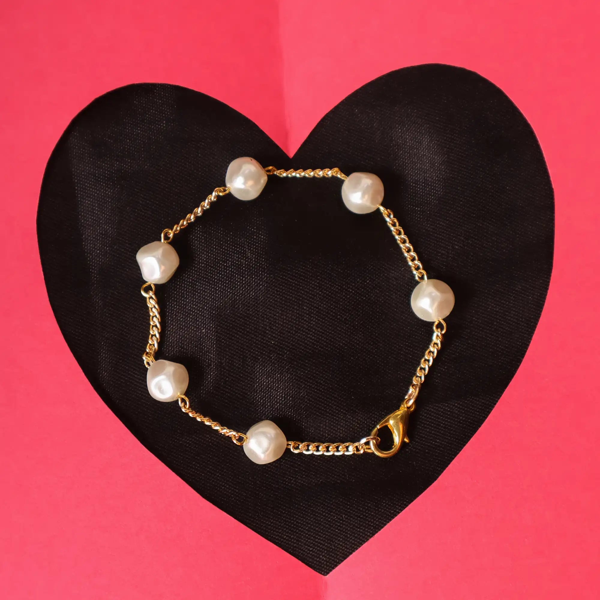 Set Of 4 Adjustable Personalised Pearl Charm Bracelet Stack With 2 Adjustable Ring