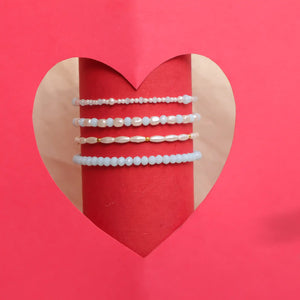 All about Love Charm 4 Adjustable Bracelet Stack With 2 Adjustable Rings