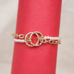 Dual Pearl Chain Bracelet