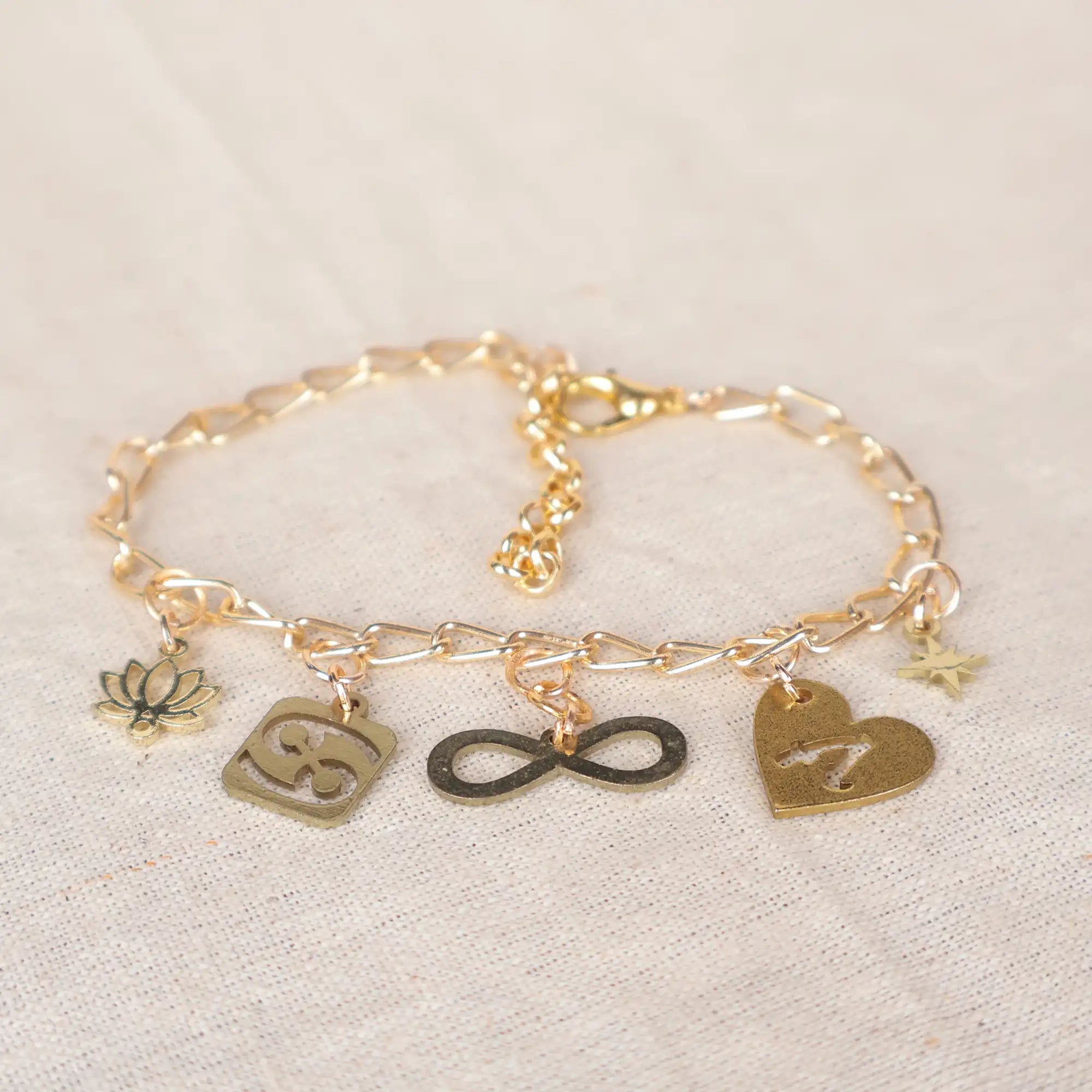 Personalised Charm Link Chain Bracelet