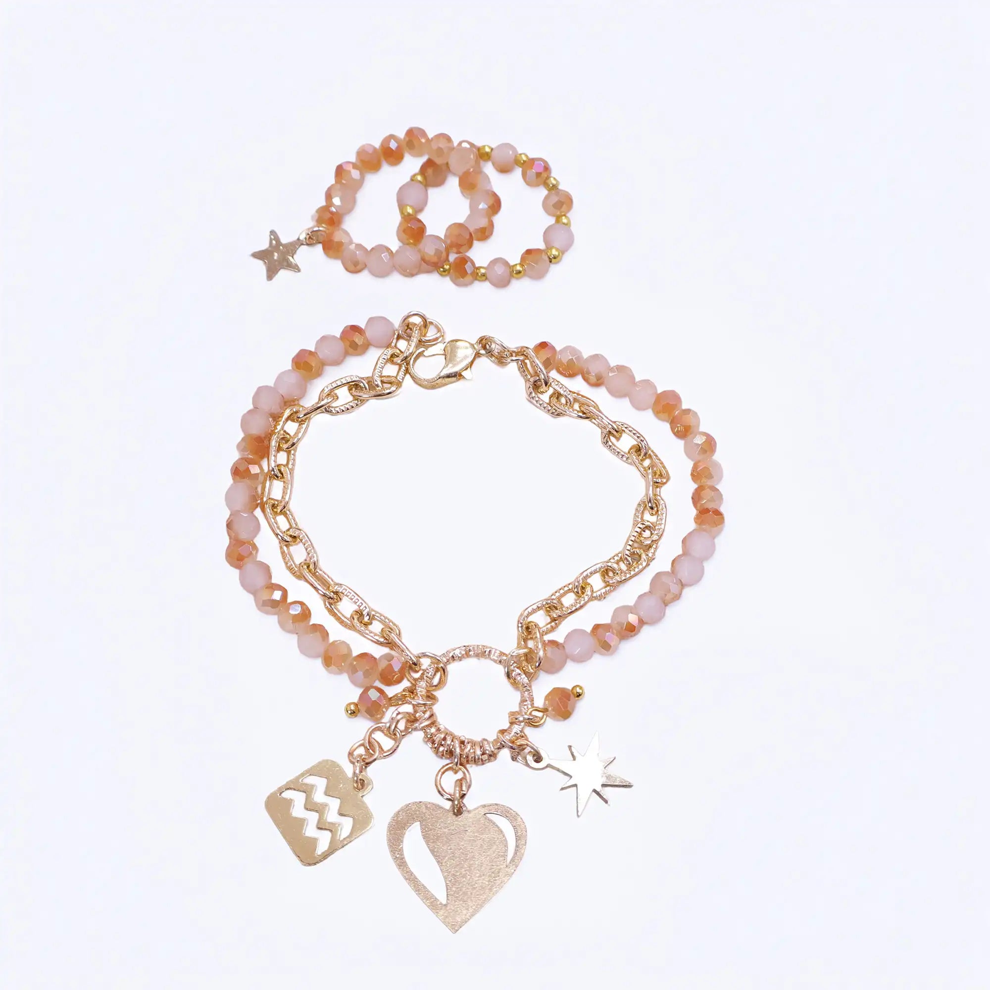 Forever Charm Adjustable Bracelet With 2 Adjustable Rings