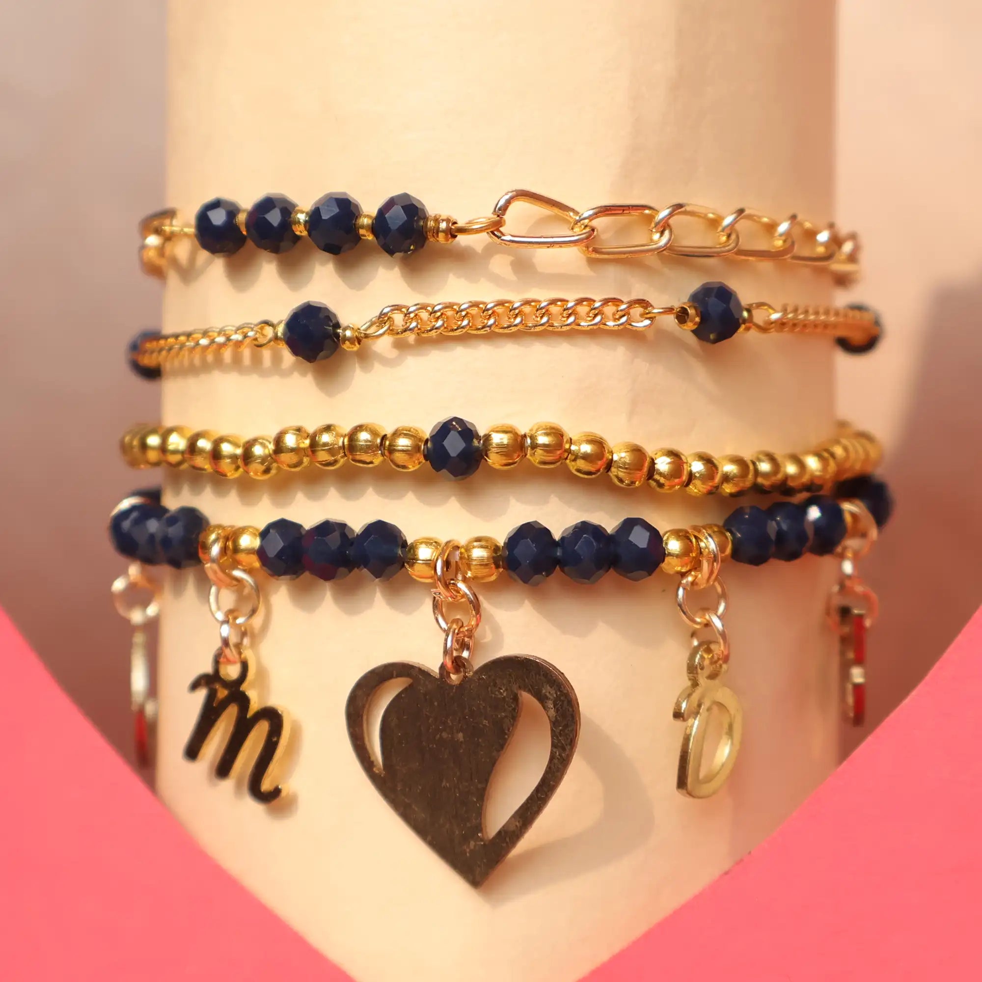 Valentine Charm Stack Bracelet - Set Of 4