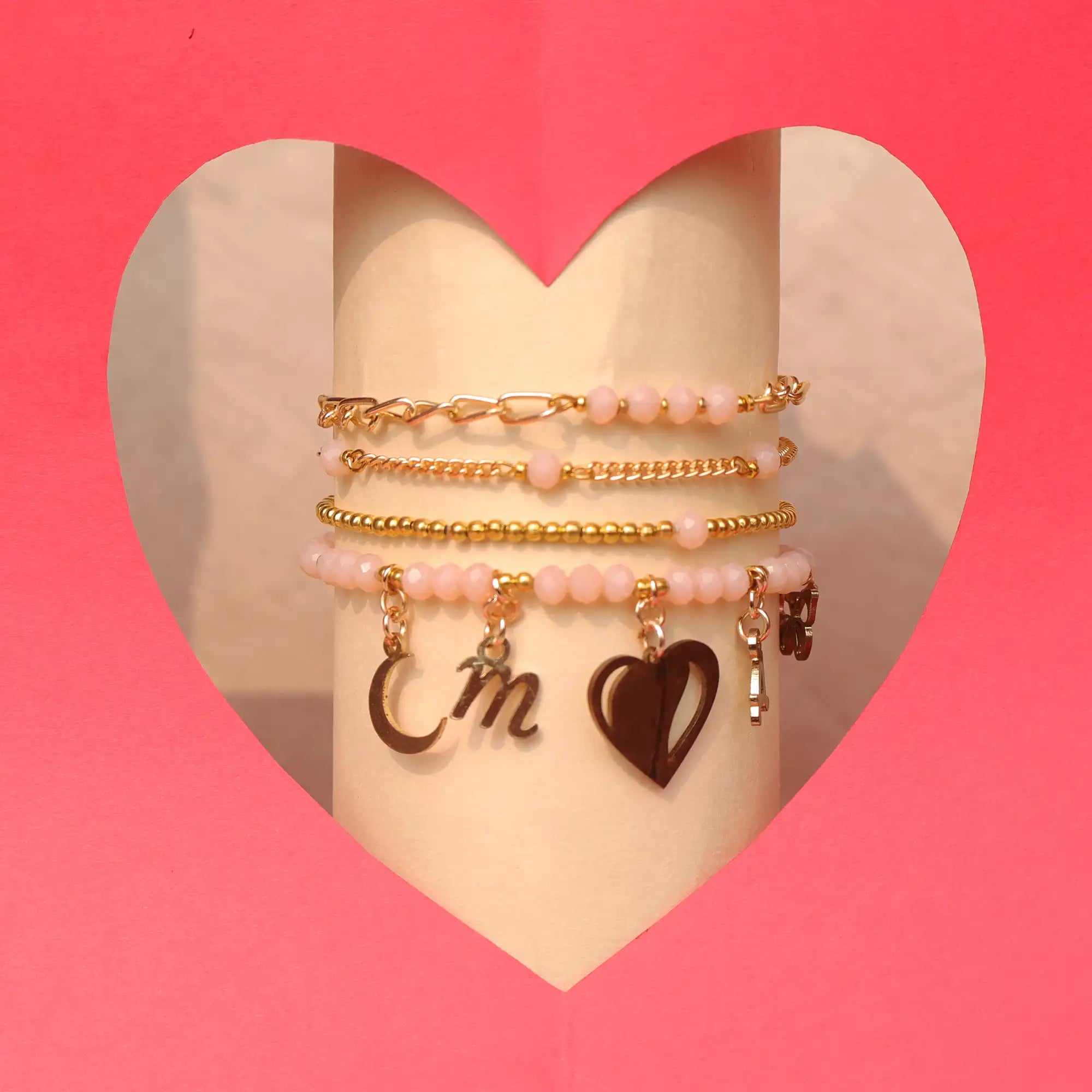 Valentine Charm Stack Bracelet - Set Of 4
