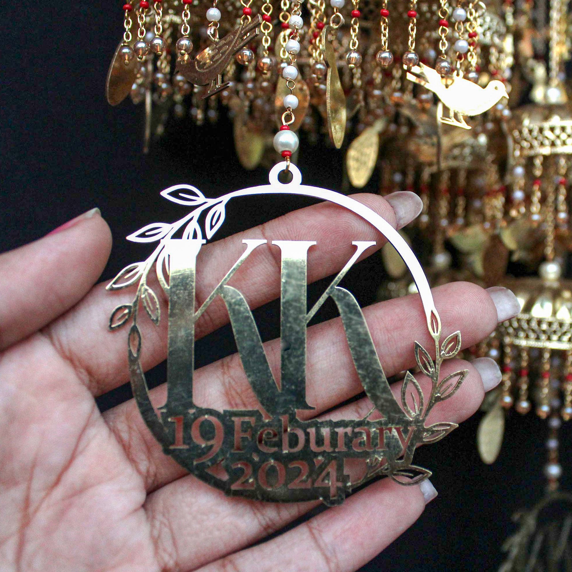 Customised Logo Shells Kaleere With Baraat & Peacocks Charms