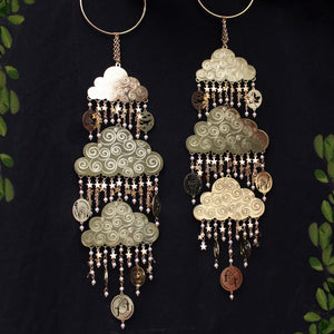 Celestial Cloud Personalized Bridal Kaleere with Pearl & Charm Drops - Set Of 2 Pieces