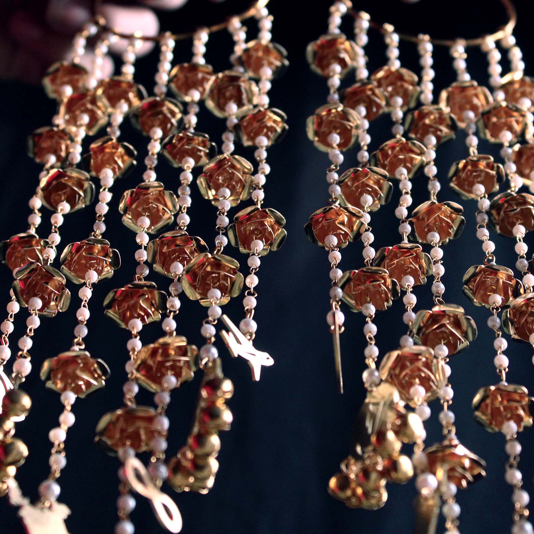 Personalised Charms Bangle Flower Kaleere with Pearl Strings