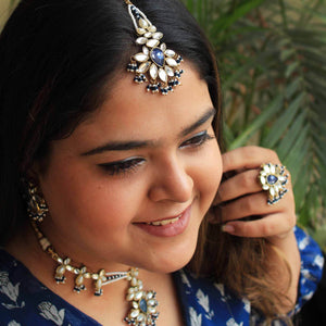 Floral Grace Necklace, Ring & Earrings Set - BeAbhika.com