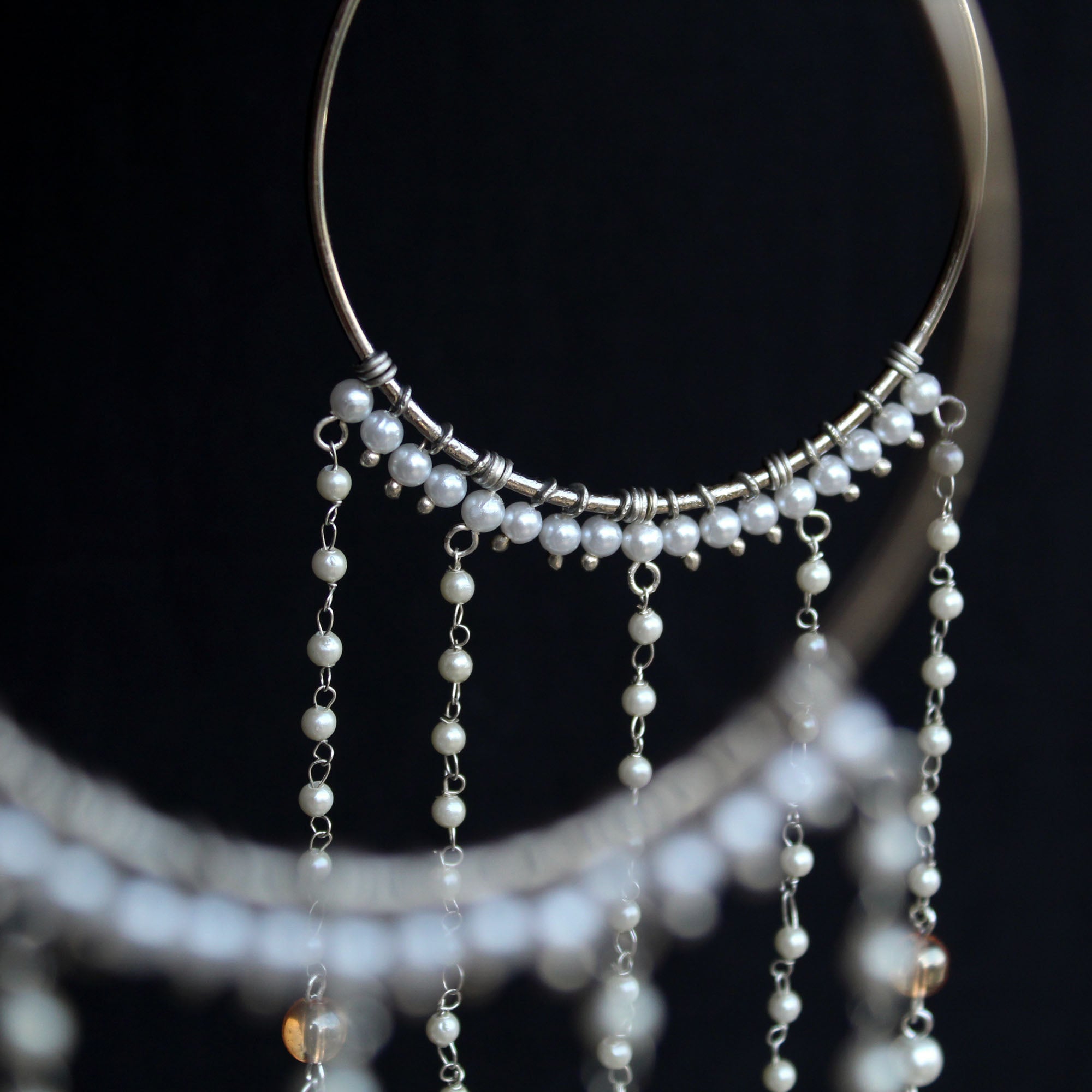 Shimmering Silver Ghungroo Kaleere - Set Of 2 Pieces