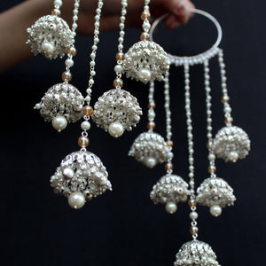 Shimmering Silver Ghungroo Kaleere - Set Of 2 Pieces