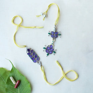 Purple Petal Vivid Vintage Rakhi Lumba Set