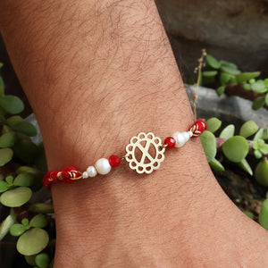 Regal Meenakari Initial Rakhi-Lumba Set