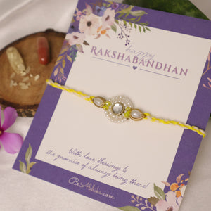 Pearl Kundan Halo Designer Rakhi