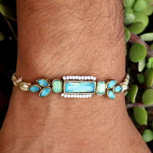 Ocean Bloom & Aqua Blossom Rakhi-Lumba Set