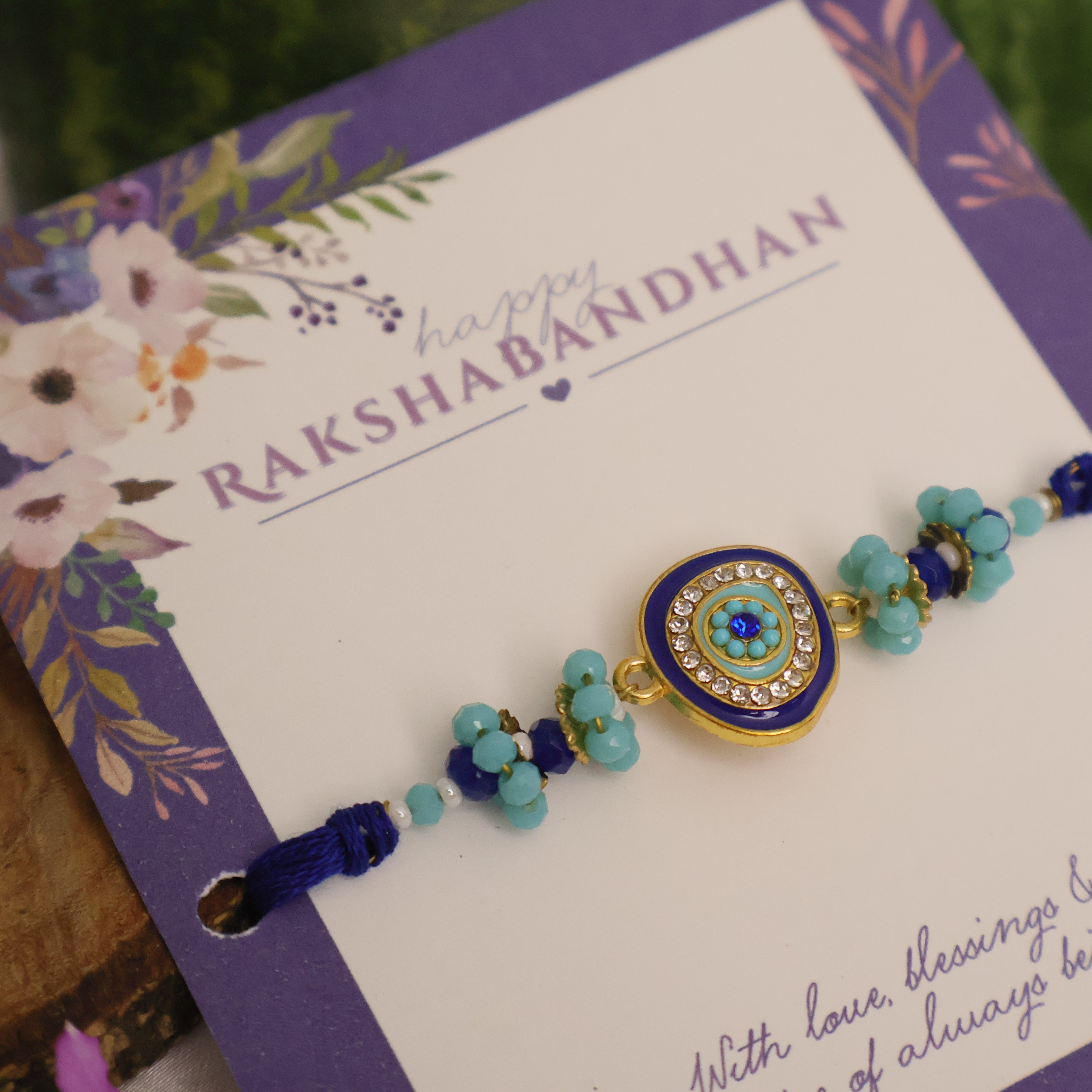 Blue Evil Eye Beaded Rakhi