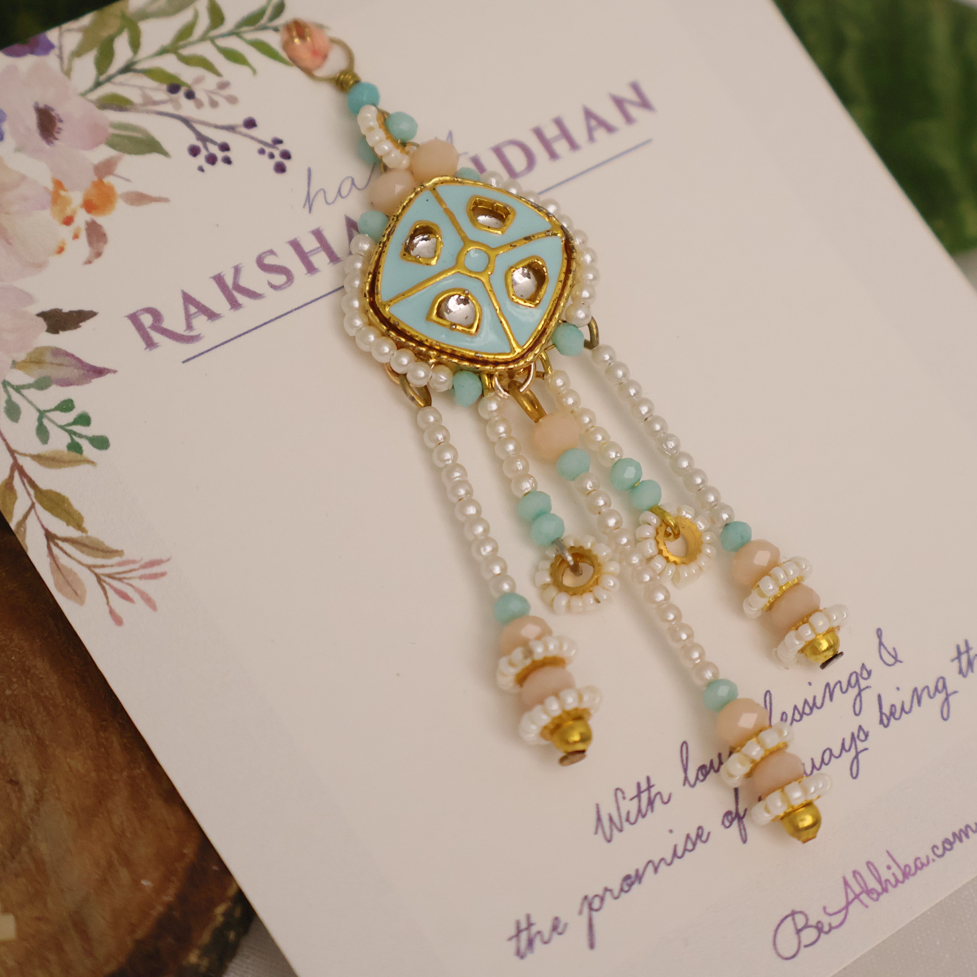 Pastel Kundan Tassel Pearl Charm Lumba