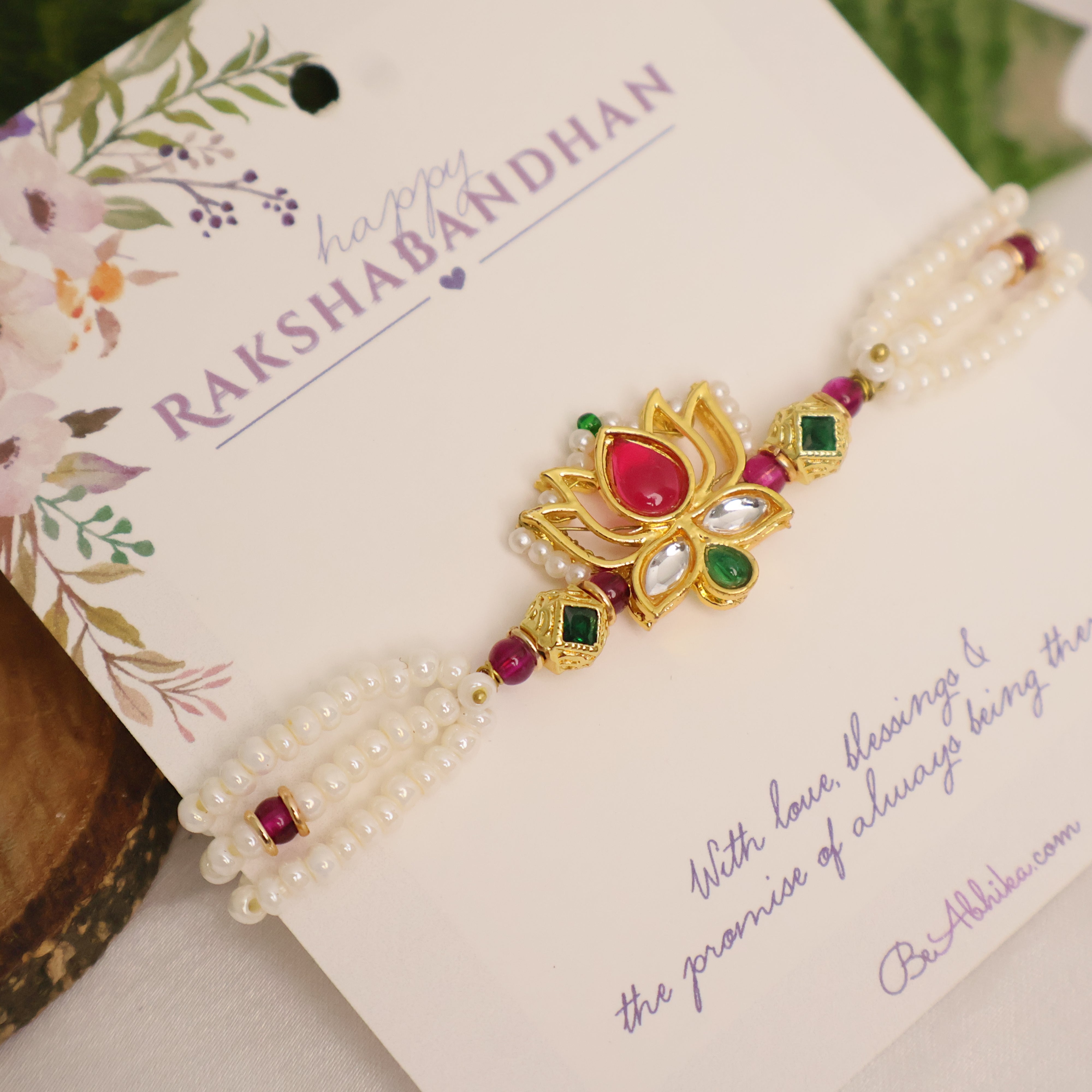 Royal Lotus Pearl Adjustable Lumba Bracelet