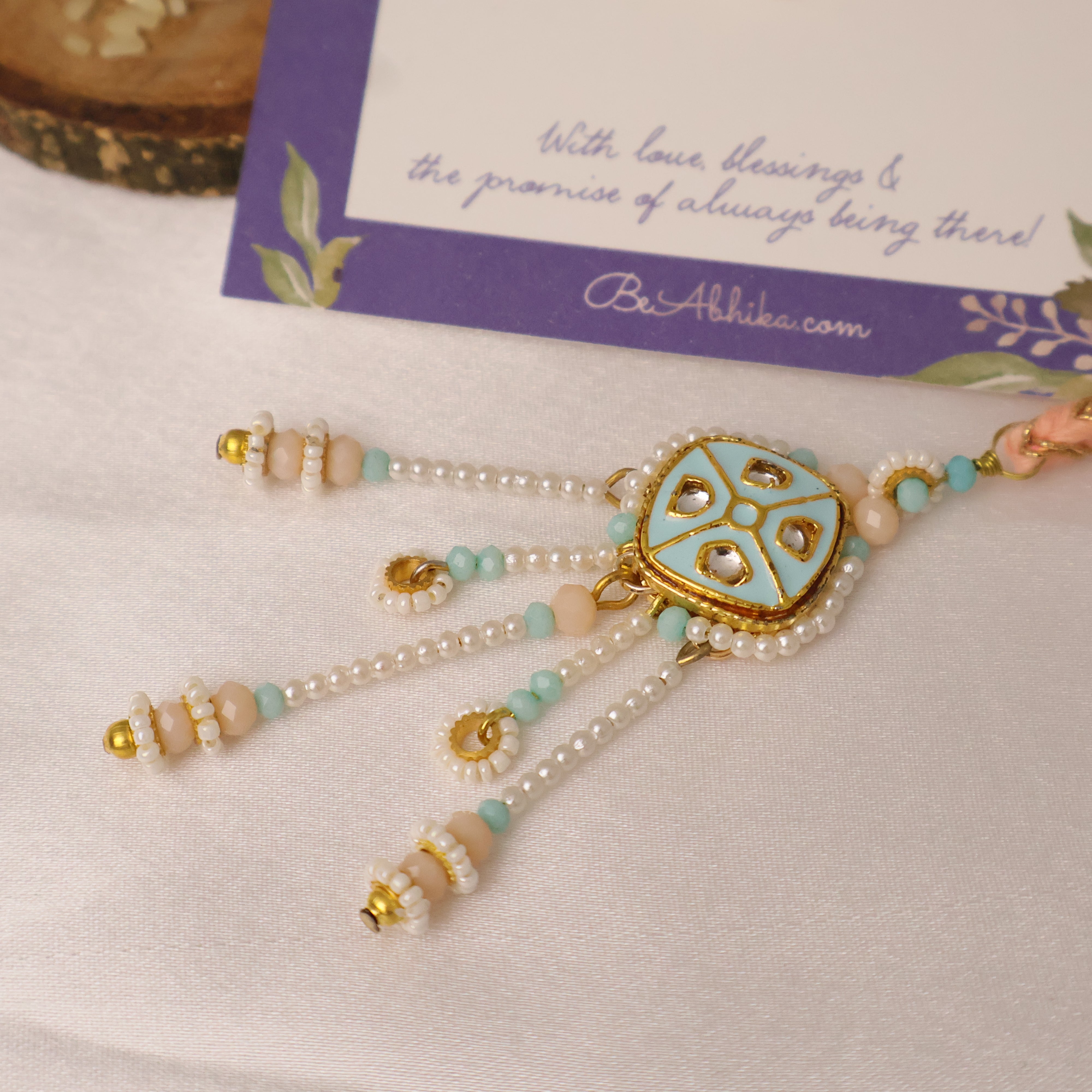 Pastel Kundan Tassel Pearl Charm Lumba