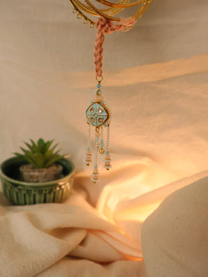 Pastel Kundan Tassel Pearl Charm Lumba