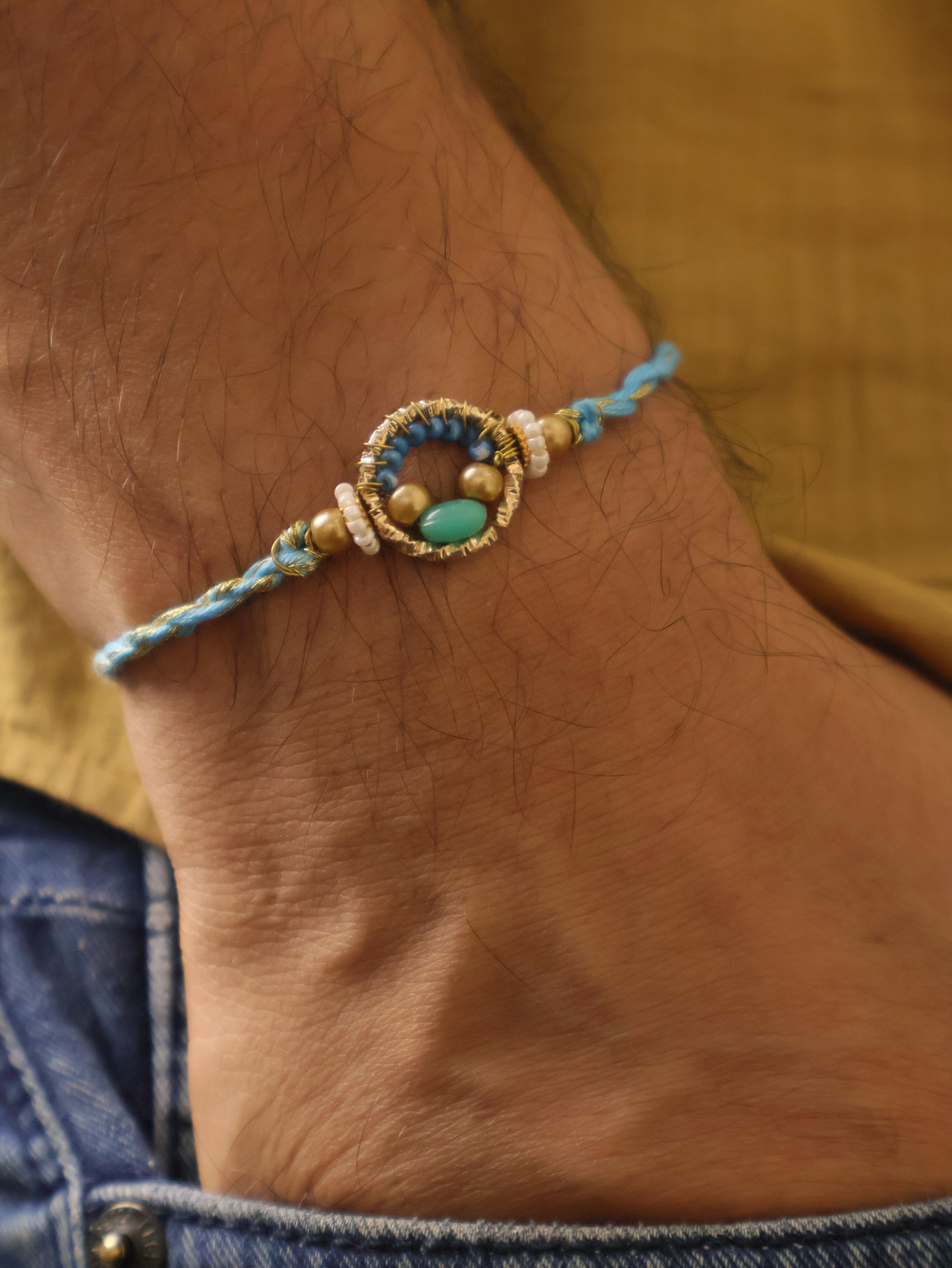 Crystal Halo Beaded Rakhi