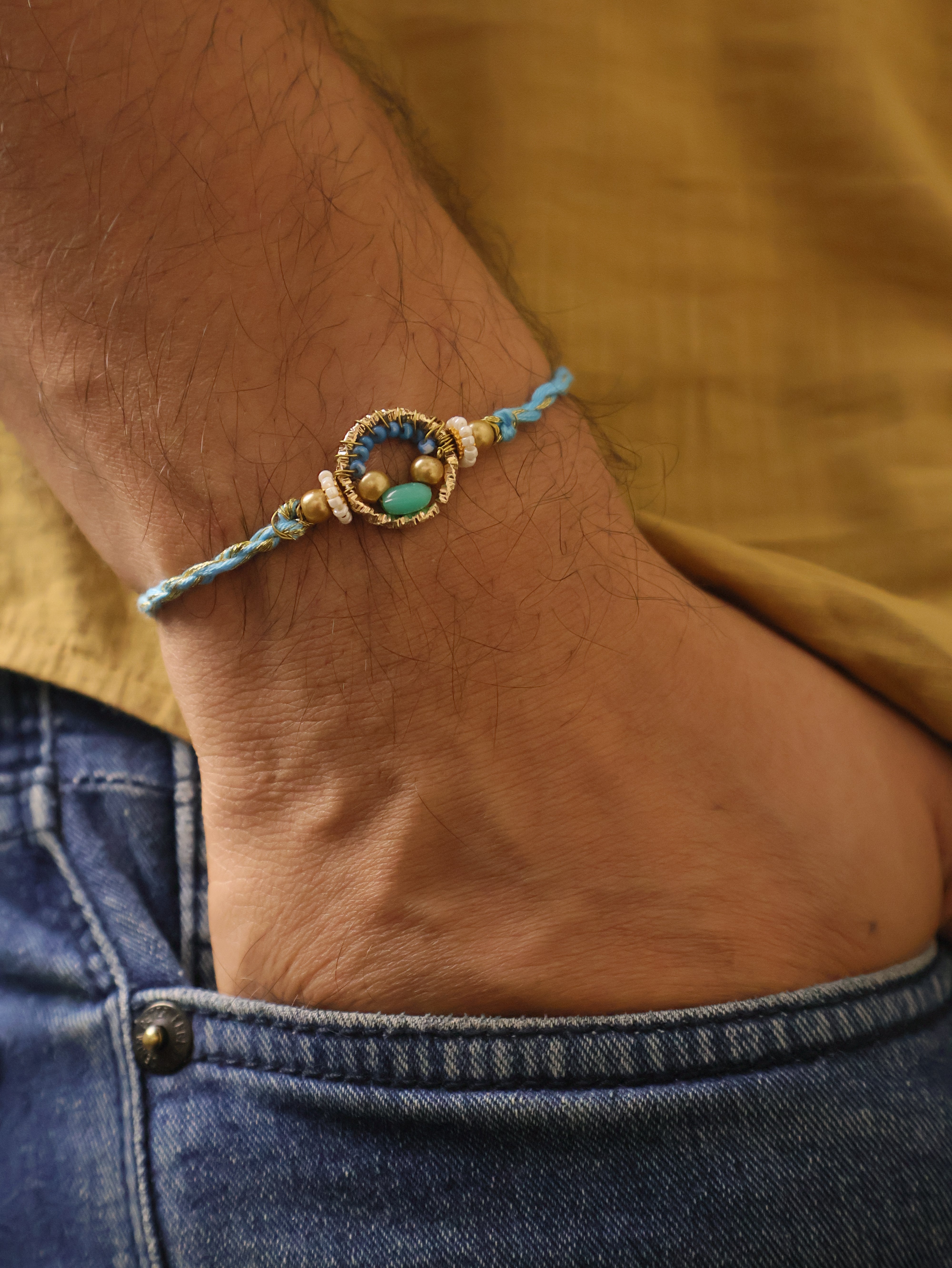 Crystal Halo Beaded Rakhi
