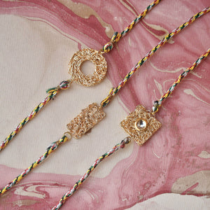 Set Of 3 Mesh Rakhi Combo