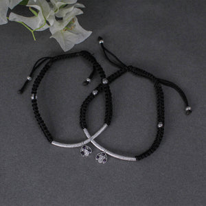 Adjustable 925 Silver Anklet with Sapphire Accents - BeAbhika.com