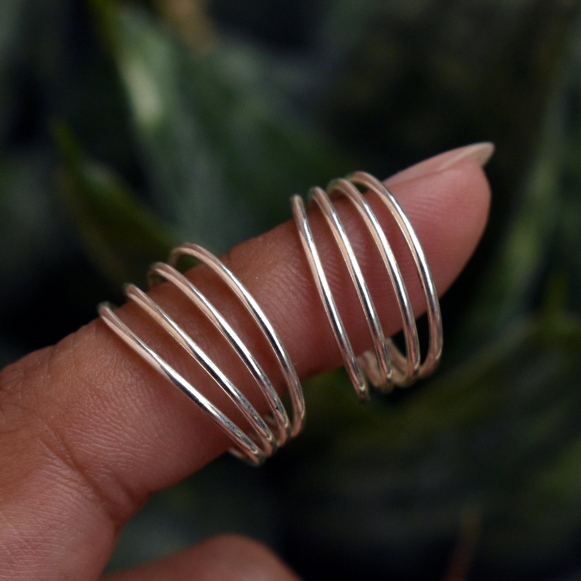 Striped Sterling Silver Adjustable Toe Ring