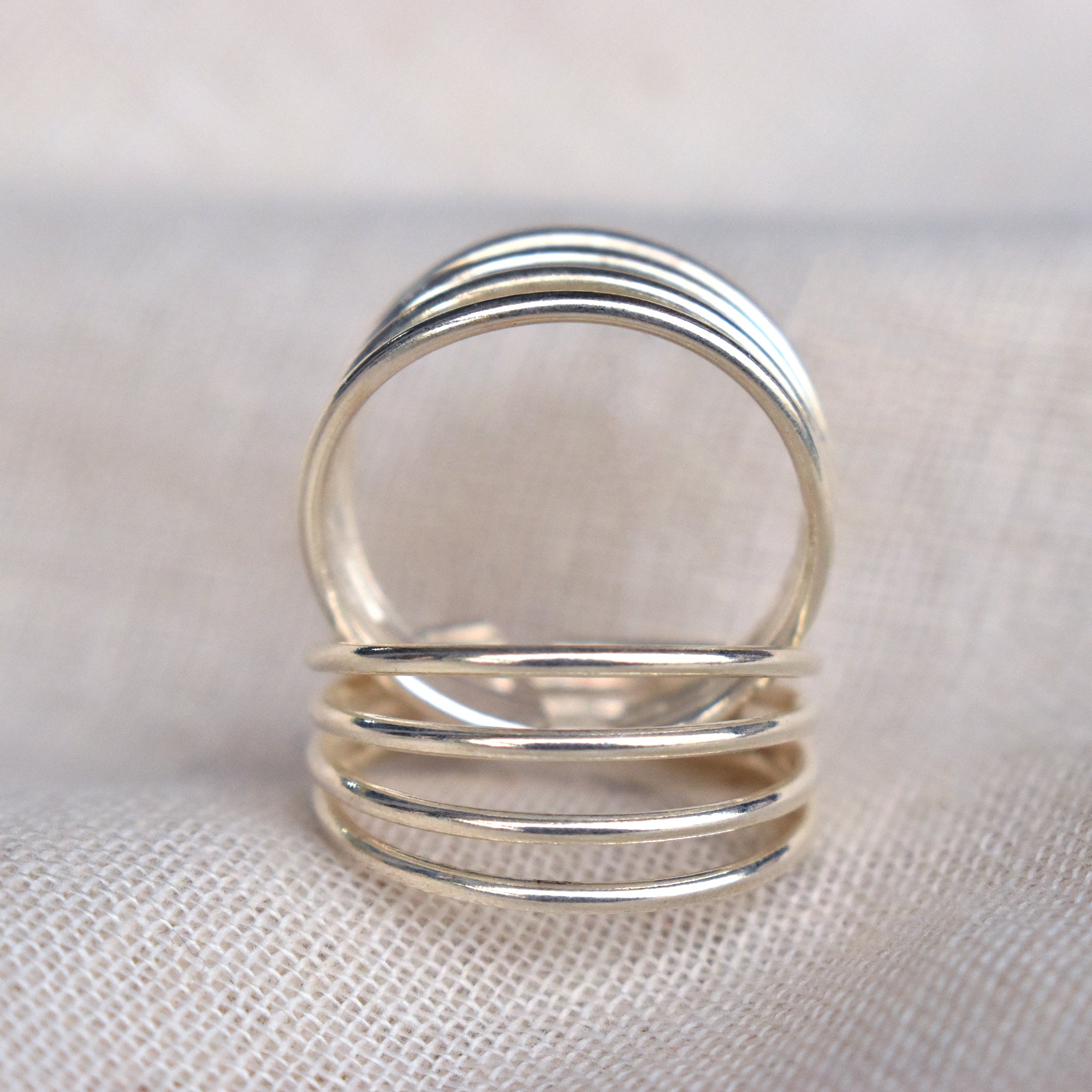 Striped Sterling Silver Adjustable Toe Ring