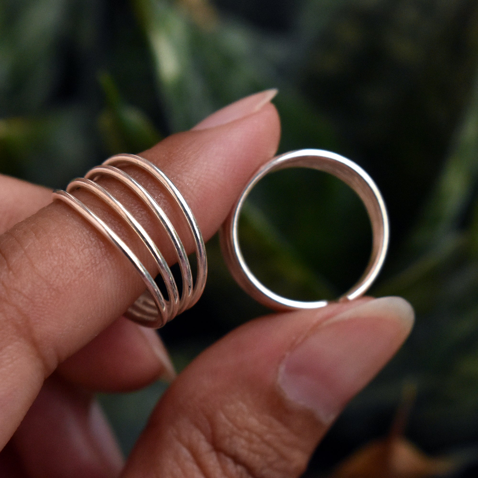 Striped Sterling Silver Adjustable Toe Ring