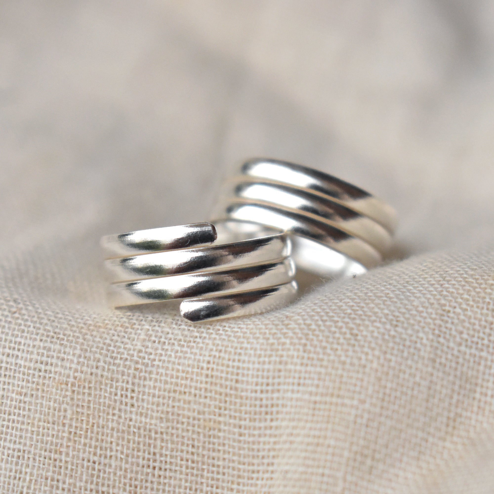 Multi-Band Adjustable Sterling Silver Toe Ring