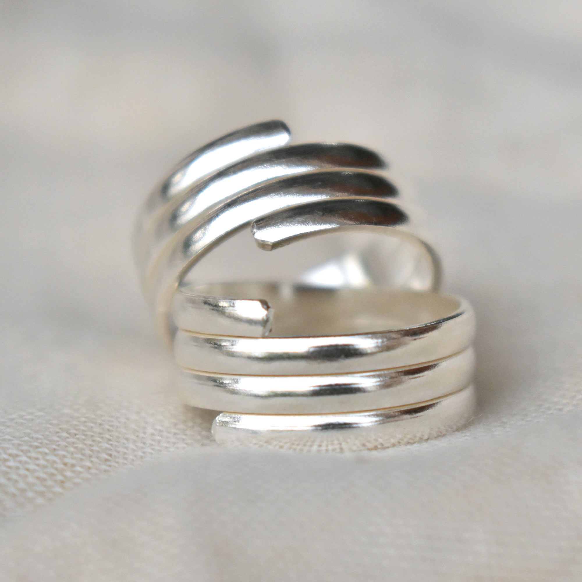 Multi-Band Adjustable Sterling Silver Toe Ring