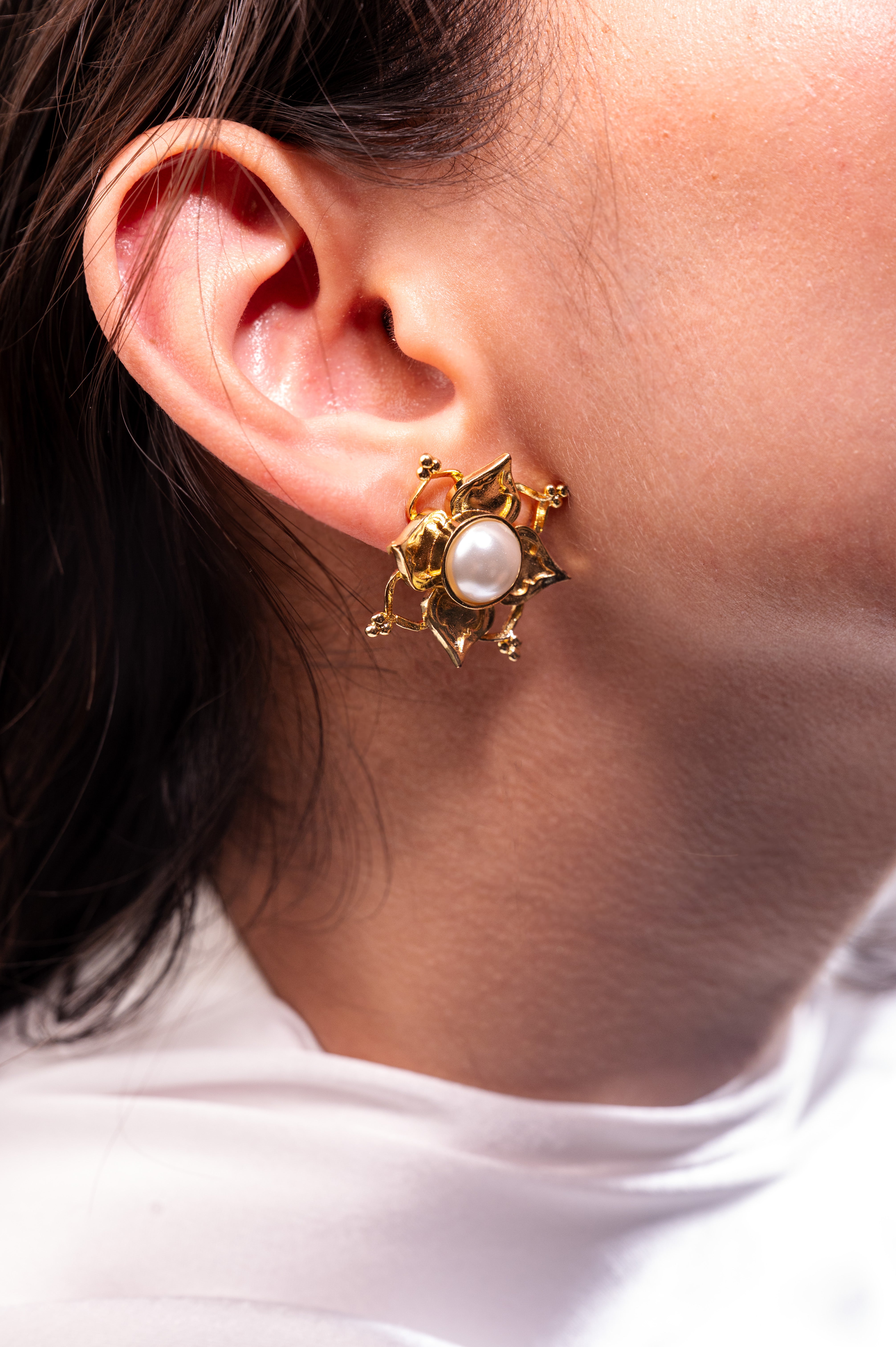 Pearl Rosette Earrings