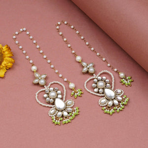 Heart Shaped Beaded Kanauti Earrings - BeAbhika.com