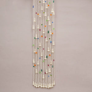 Multicolour Pearl Cascade Hair Veil - BeAbhika.com