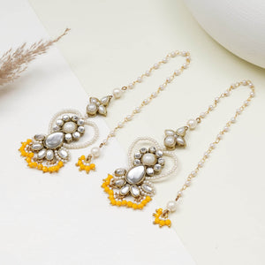 Heart Shaped Beaded Kanauti Earrings - BeAbhika.com