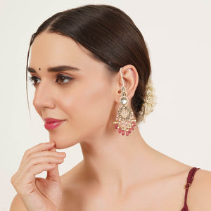 Gulabi Drape Ear Chain Earrings - BeAbhika.com