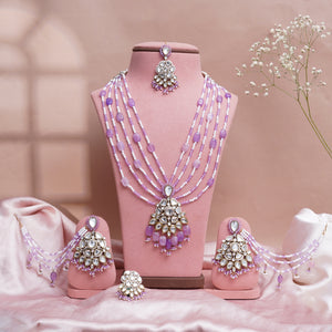 Sahaj — Layered Purple-and-Pearl Necklace Set