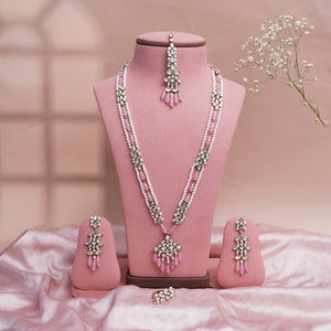Noorani — Pearl Necklace Set with Pink Drops