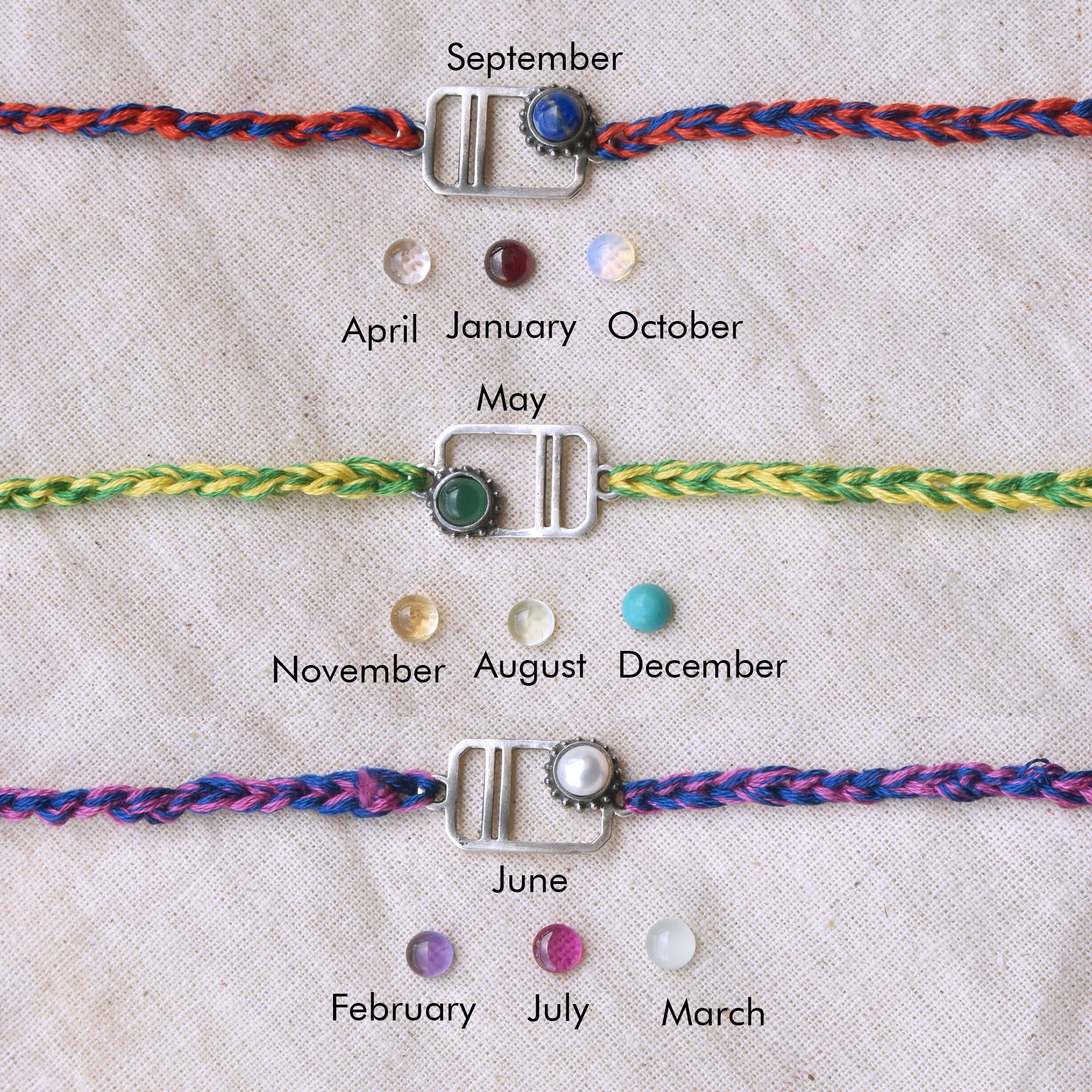 Buckle 925 Sterling Silver & Birthstone Rakhi
