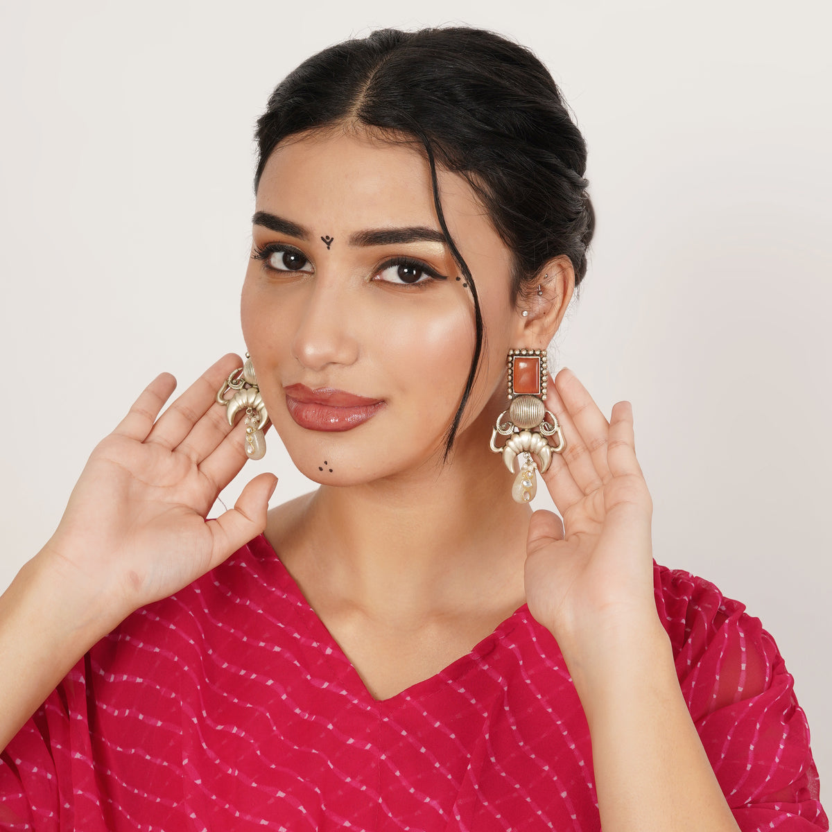 Rust & lvory Drop Earring