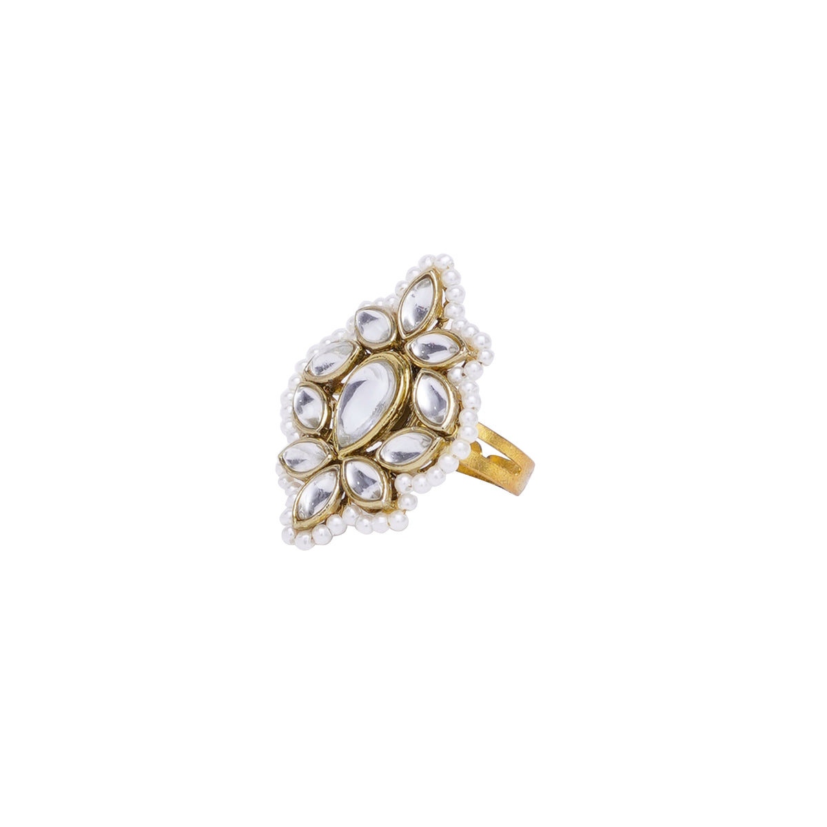 Niraali — Floral Kundan Ring