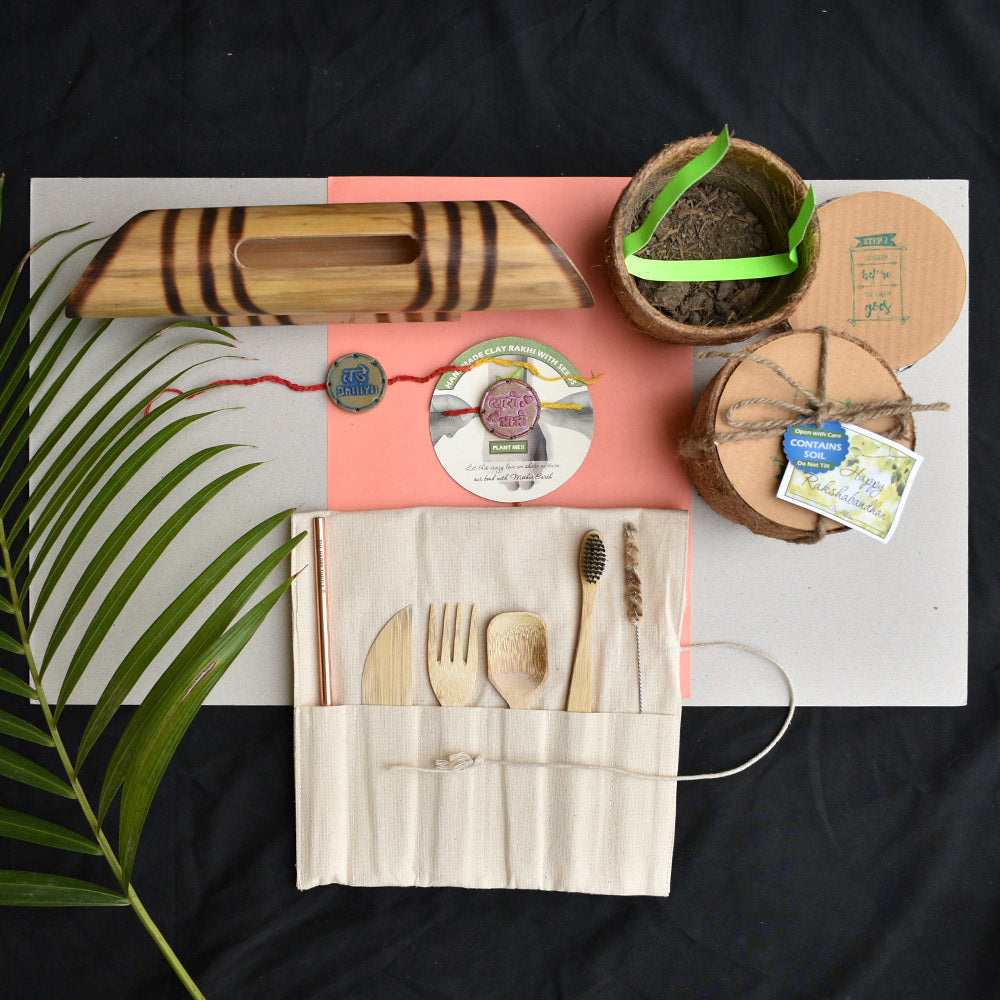 Bhaiya Bhabhi Eco Friendly Clay Rakhi Gift Box