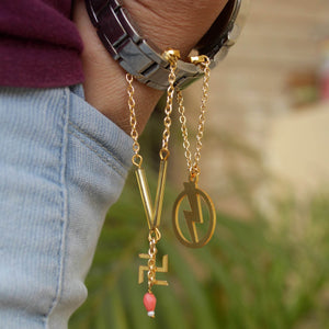 Laser cut mild steel with high gloss lacquer golden plating watch charms accessories