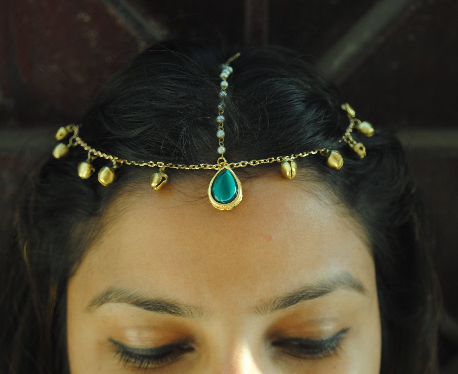 Royal Crown Maang Tikka Hair Accessory