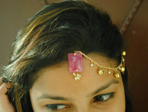 Gulabi Raatein Maang Tikka Head Accessory - BeAbhika.com