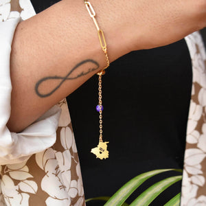 Linked up State Charm Bracelet - BeAbhika.com