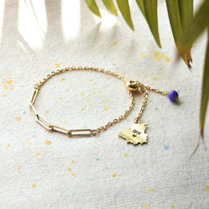 Linked up State Charm Bracelet - BeAbhika.com