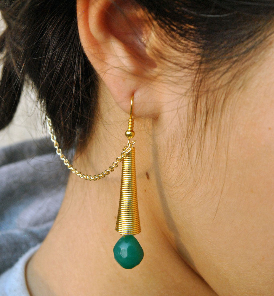 Aran Jewels | Earrings | LINE CHAIN gold earrings