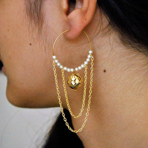 Traditional Kundan earrings in gold-tone, perfect for weddings and festive wear